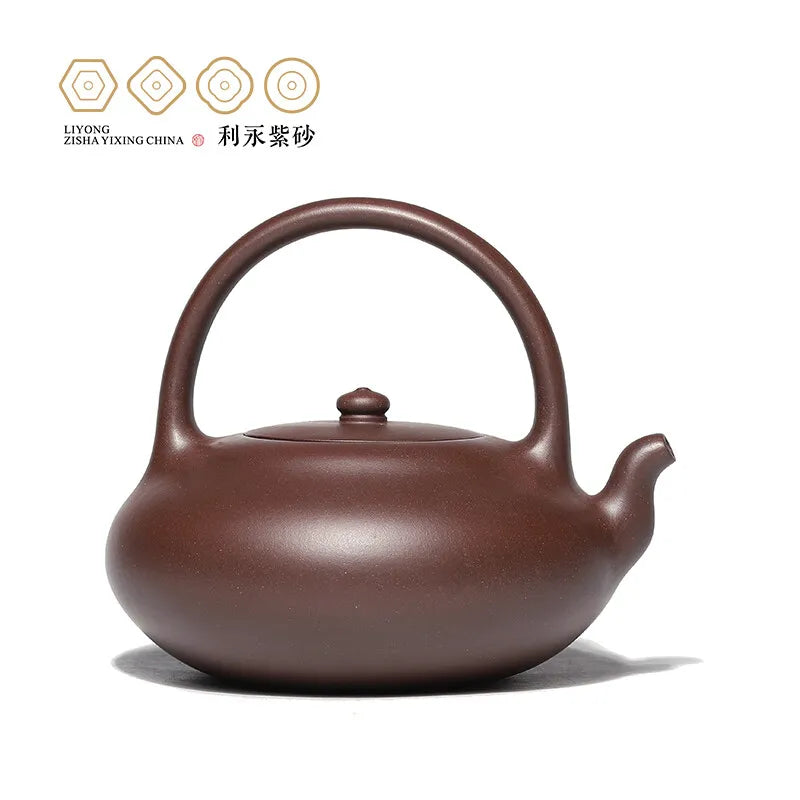 Centennial Liyong Yixing Famous Pure Handmade Purple Clay Pot Raw Ore Purple Clay Long Loop-Handled Teapot Kung Fu Tea Set Teapo