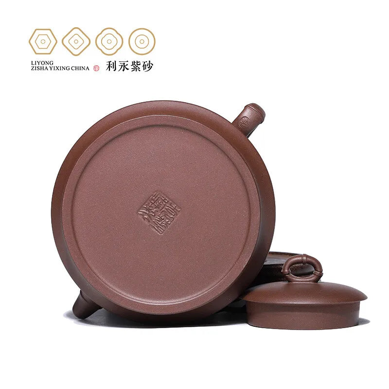 Centennial Liyong Yixing Famous Pure Handmade Purple Clay Pot Raw Ore Purple Clay Qingyi Pot Kung Fu Tea Set Teapot 310cc Purple