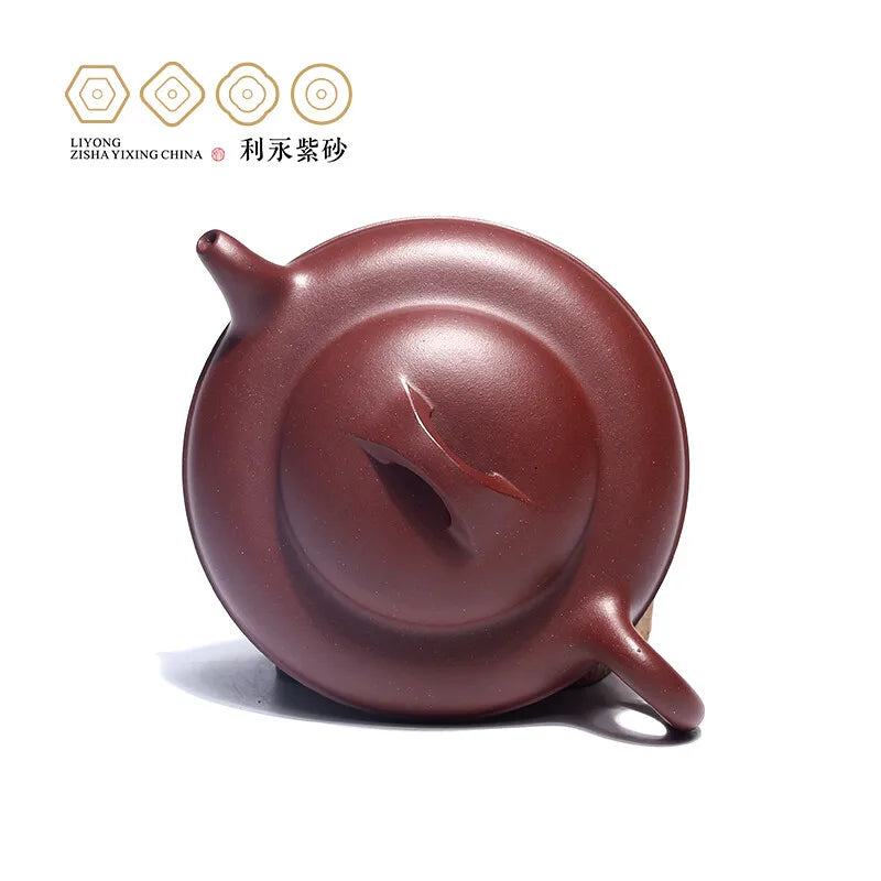 Centennial Liyong Yixing Famous Pure Handmade Purple Clay Pot Raw Ore Purple Clay Thread round Pot Kung Fu Tea Set Teapot 240cc