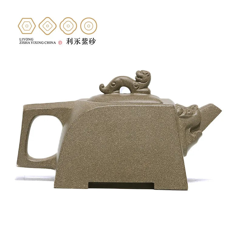 Centennial Liyong Yixing Famous Pure Handmade Purple Clay Pot Raw Ore Sleeping Tiger Pot Kung Fu Tea Set Teapot 280cc Green Sect