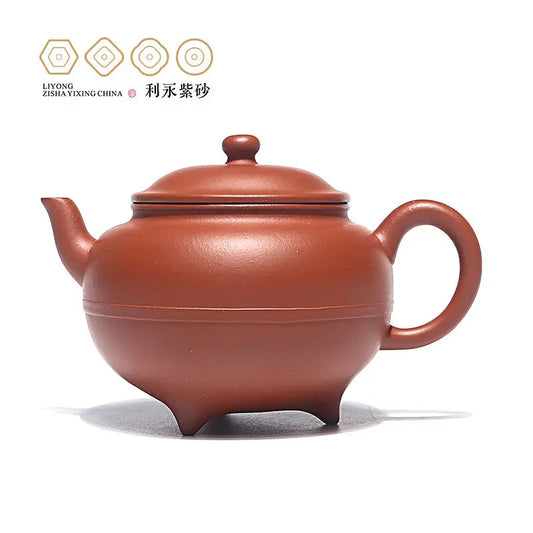 Centennial Liyong Yixing Famous Pure Handmade Purple Clay Pot Raw Ore Small Red Mud Kuding Pot Kung Fu Tea Set Teapot 215cc