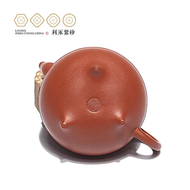 Centennial Liyong Yixing Famous Pure Handmade Purple Clay Pot Raw Ore Small Red Mud Kuding Pot Kung Fu Tea Set Teapot 215cc