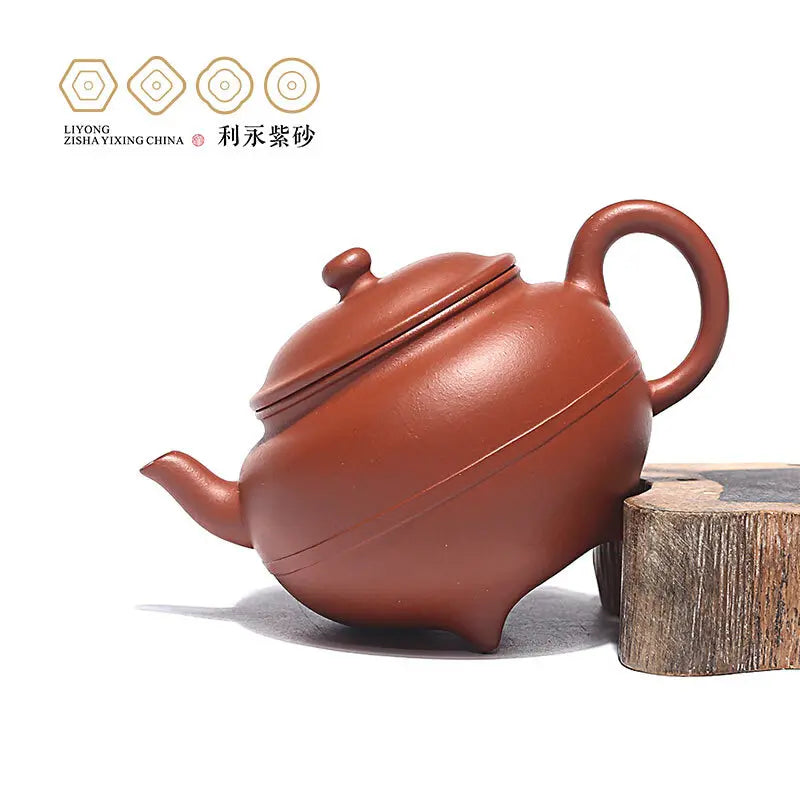 Centennial Liyong Yixing Famous Pure Handmade Purple Clay Pot Raw Ore Small Red Mud Kuding Pot Kung Fu Tea Set Teapot 215cc