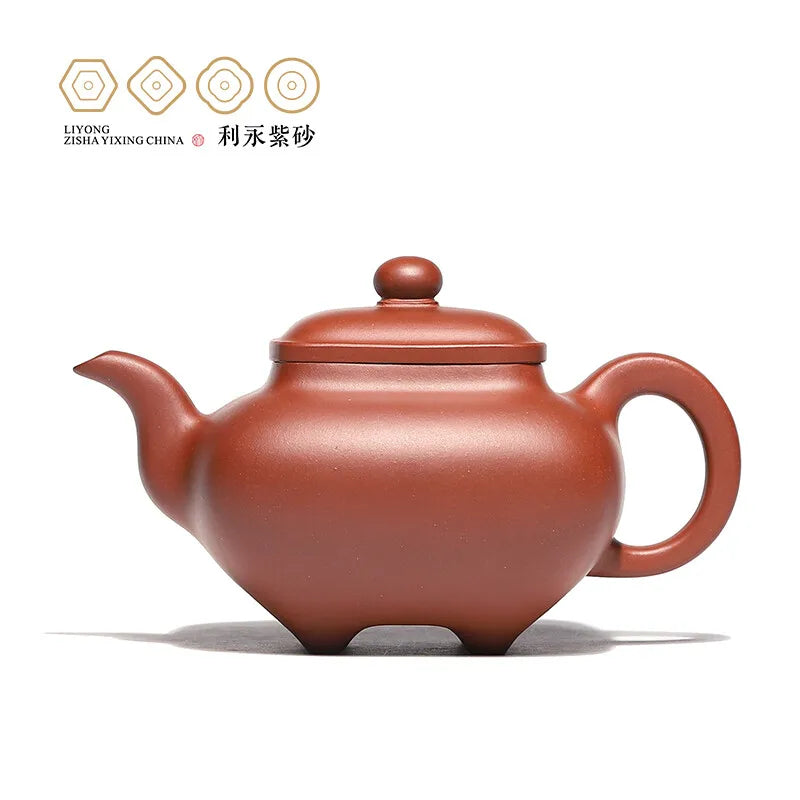 Centennial Liyong Yixing Famous Pure Handmade Purple Clay Pot Raw Ore Square Stove Pot Kung Fu Tea Set Teapot