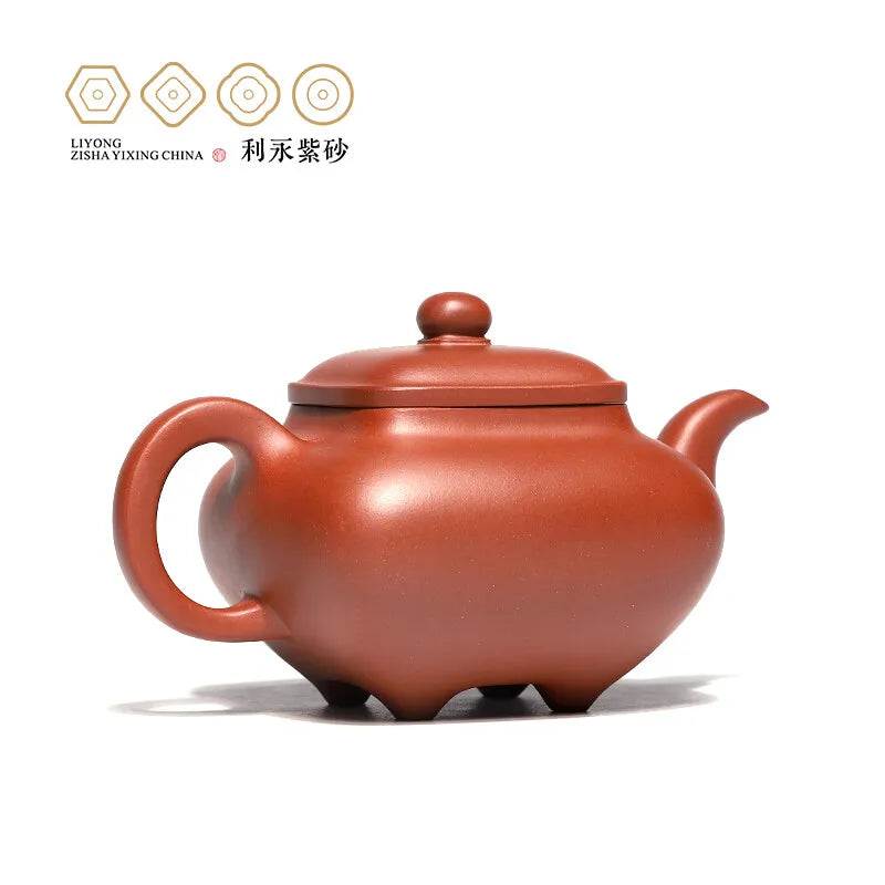 Centennial Liyong Yixing Famous Pure Handmade Purple Clay Pot Raw Ore Square Stove Pot Kung Fu Tea Set Teapot