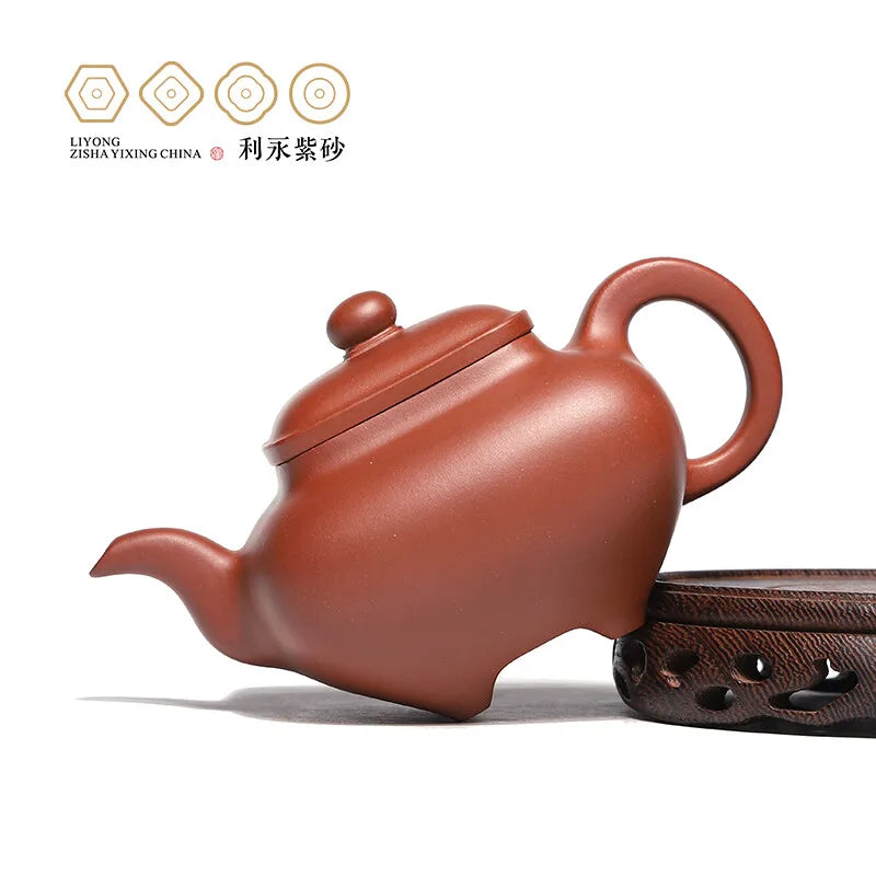 Centennial Liyong Yixing Famous Pure Handmade Purple Clay Pot Raw Ore Square Stove Pot Kung Fu Tea Set Teapot