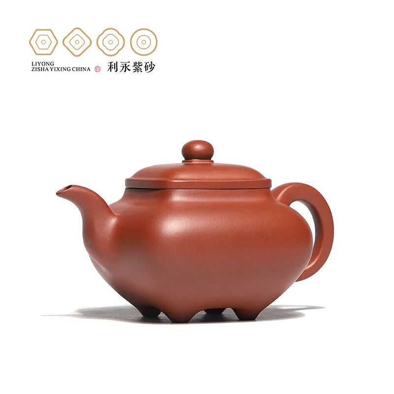 Centennial Liyong Yixing Famous Pure Handmade Purple Clay Pot Raw Ore Square Stove Pot Kung Fu Tea Set Teapot