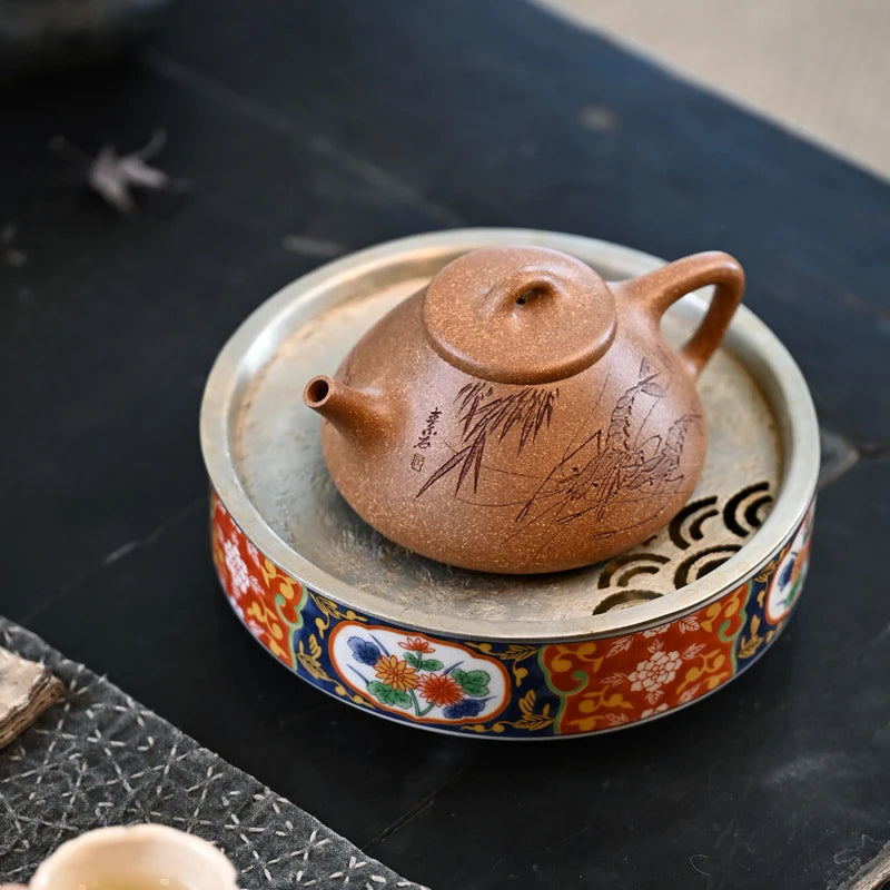 【 Changtao 】 Li Jianjun Handmade Purple Clay Pot Soaking Tea Pot, Original Mine, Osmanthus Sand Smelted Stone Ladle 220cc