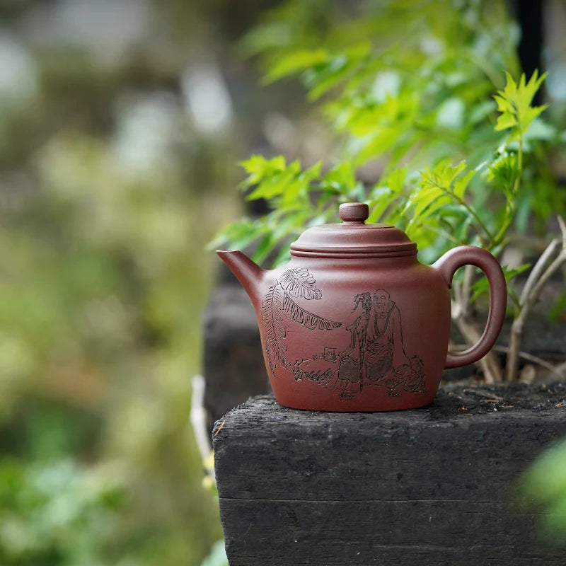 【 Changtao 】 Yixing Famous Craftsman Tao Jianquan Handmade Purple Clay Pot Mud Fude Bell 430cc