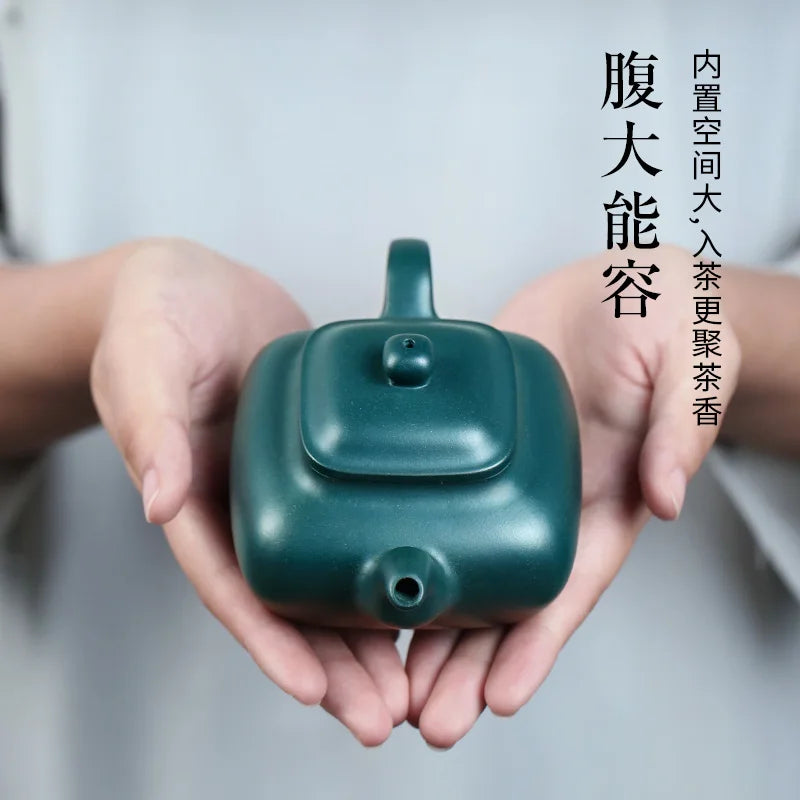 【 Changtao 】 Yixing Original Mine Purple Clay Pot, Tea Fully Handmade Household Dark Green Mud Transfer Stove