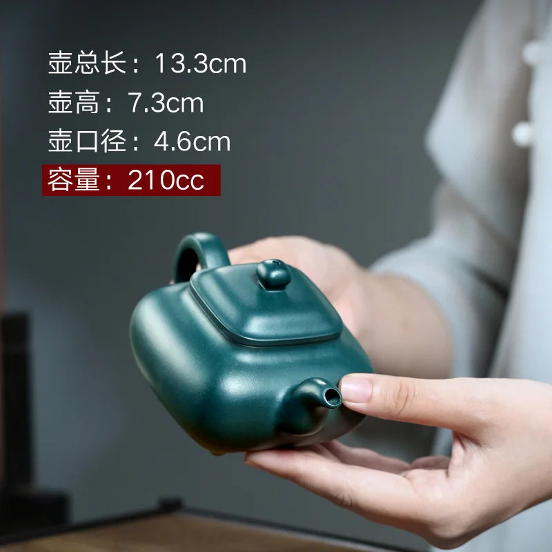 【 Changtao 】 Yixing Original Mine Purple Clay Pot, Tea Fully Handmade Household Dark Green Mud Transfer Stove