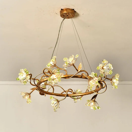 Chinese Sunflower Ceiling Lamp Chandelier for bedroom Villa Haning Light Indoor Living Room Handmade Glass Creative Vintage