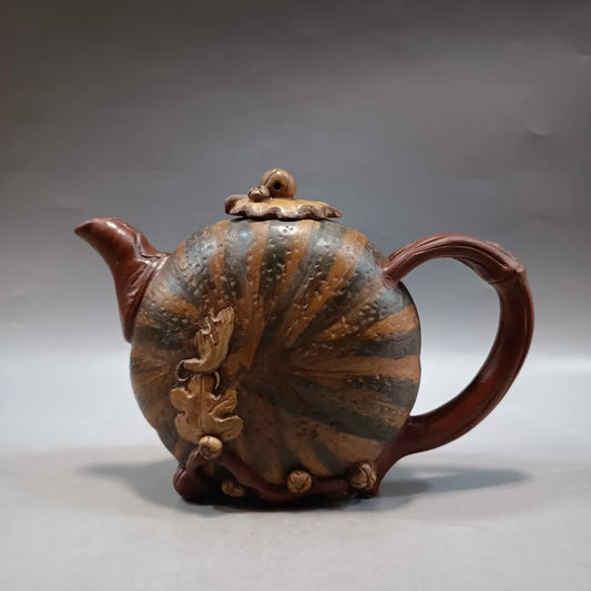 Chinese Yixing Zisha Clay Teapot  pumpkin Pot  Wang Yinxian 520ml