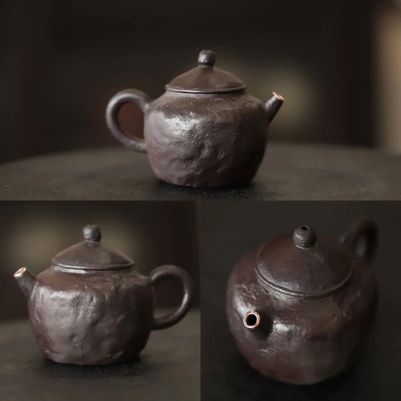 Chu. Kabu ExplorEs Objects Holds PurPle Clay Firewood To Make TeapoTs, Brew Tea Pots, And Sketch Pots. Handmade Bare Glazed