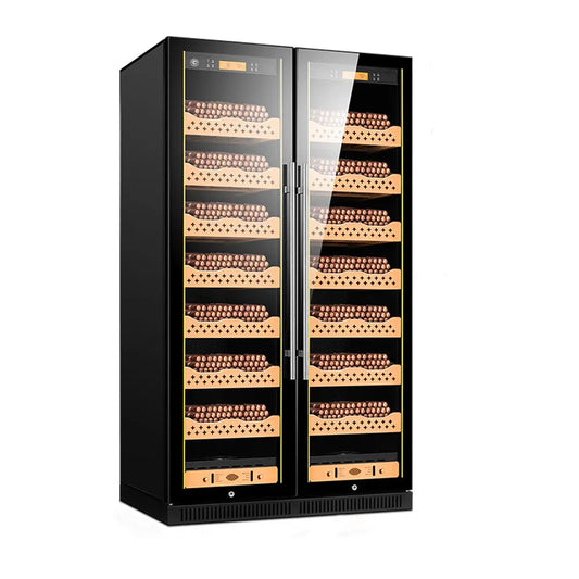 Cigar Humidor Cigar Cabinet Constant Temperature Humidity Cigar Tea Wine Cabinet Solid Wood Double Door Beech Wood Shelf Cl-320C
