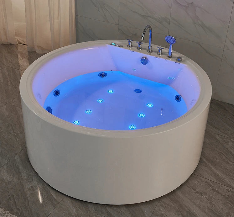 Circular integrated seamless massage bathtub, two person independent internet celebrity homestay bathtub