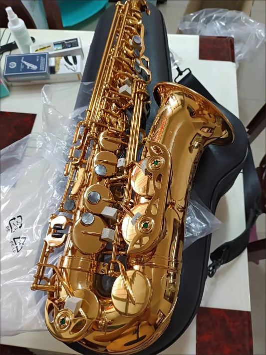 Classic original type 54 E-flat professional alto saxophone brass gold-plated upgrade color abalone button Alto sax instrument