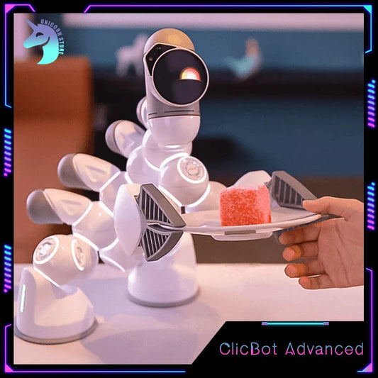 Clicbot AI Robot Advanced Suit Intelligent Accompany Kids Program Modular Splicing Electronic Robot Desktop Pet Puzzle Toys Gift