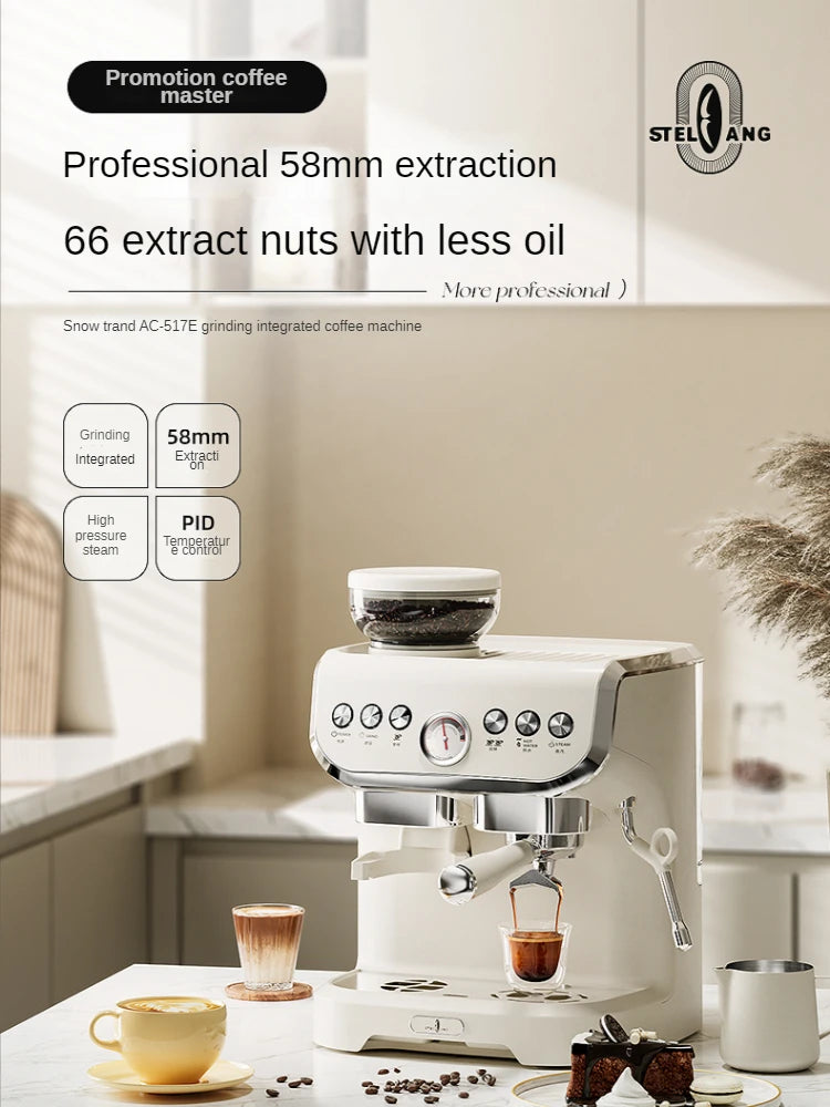 Coffee Machine Italian Full & Semi Automatic Household Cafetière Small Foam Grinding Integrated Smart Coffee Machine