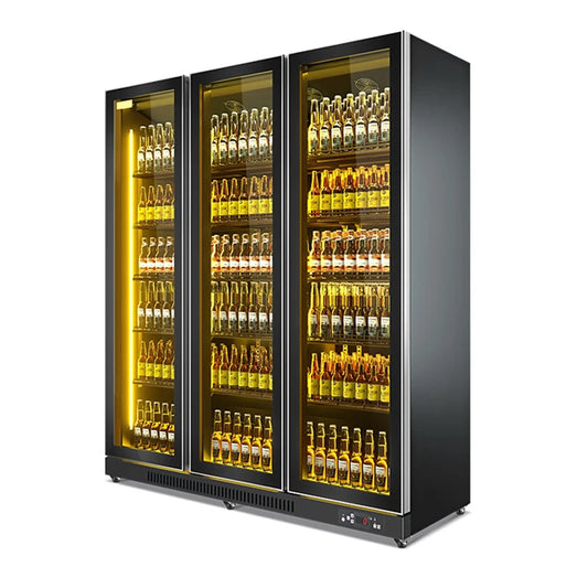 Commercial 3 Glass Door Beer Milk Refrigerator Freezer Cabinet Supermarket Multideck Fridge