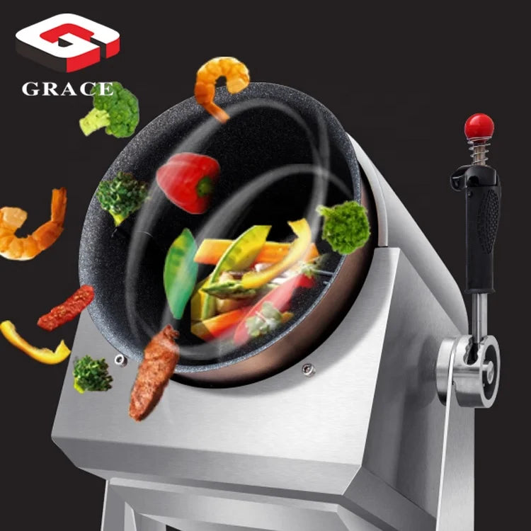 Commercial Non Stick Countertop Rotary Wok Industrial Auto Stir Fry Cooking Robot Wok Cooker Machine