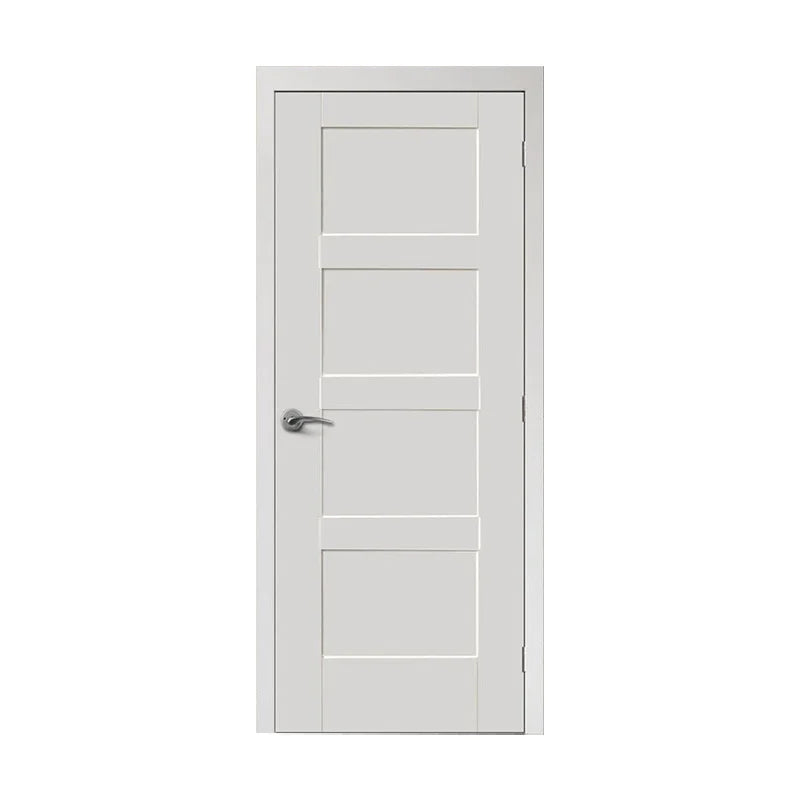 Concise Style White Paneled Solid Manufactured Wood Primed Shaker Slab Standard Door