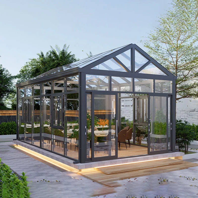 Conservatory Backyard Custom Pyramid Sunrooms Glass Houses Aluminium Slant Roof Sun House