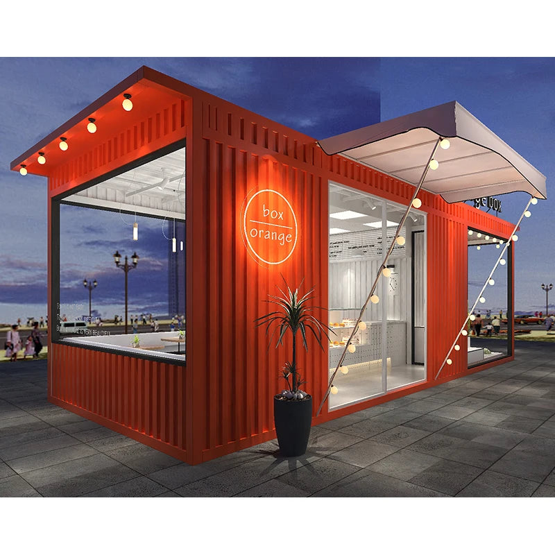 Container mobile room, coffee shop, milk tea shop, kiosk, convenience store, office, customizable online shopping mall