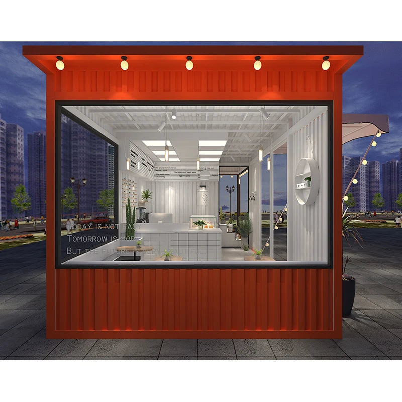 Container mobile room, coffee shop, milk tea shop, kiosk, convenience store, office, customizable online shopping mall