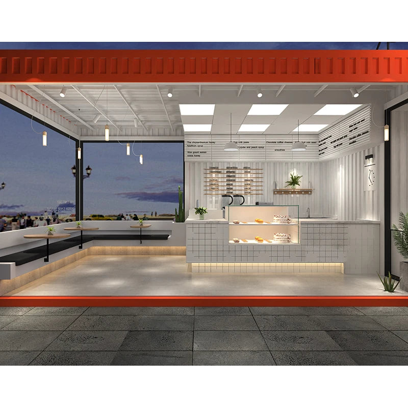 Container mobile room, coffee shop, milk tea shop, kiosk, convenience store, office, customizable online shopping mall