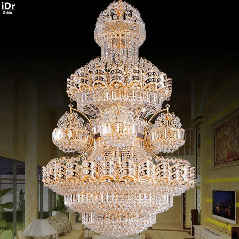 Crystal lamp living room floor luxury penthouse villa headlight lamp hotel engineering lamp factory outlets Chandeliers Lmy-022