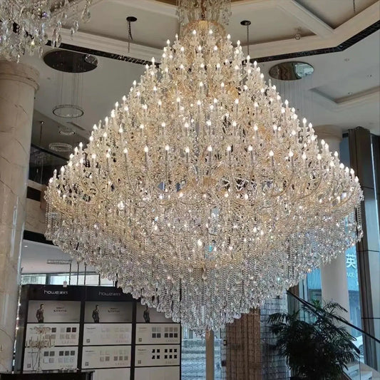 Custom 72 Bulbs Indoor Decoration Light For High Ceilings Hotel Lobby Banquet Hall Villa Marriage Luxury Large Led Chandelier