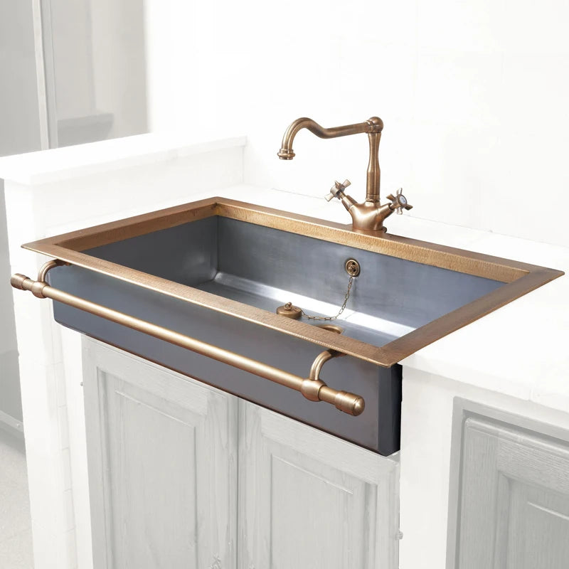 Custom Ltalian Kitchen Sink big sink American retro wash basin Corner large sink ndermount table basin brass sink