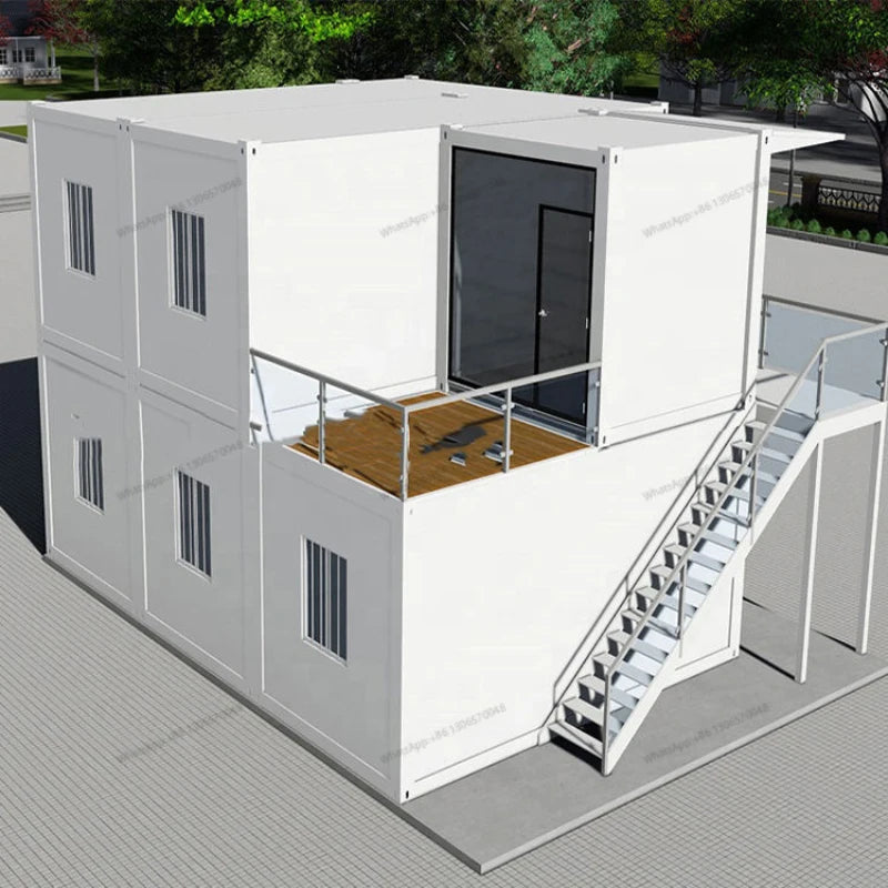 Customization of prefabricated houses for small flat packaging container trucks