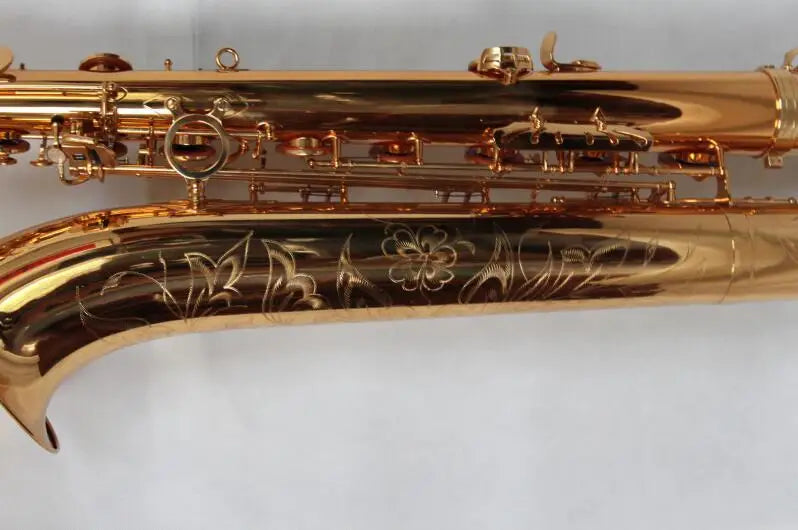 Customize Professional Eb Baritone Saxophone Gold body Low A +case