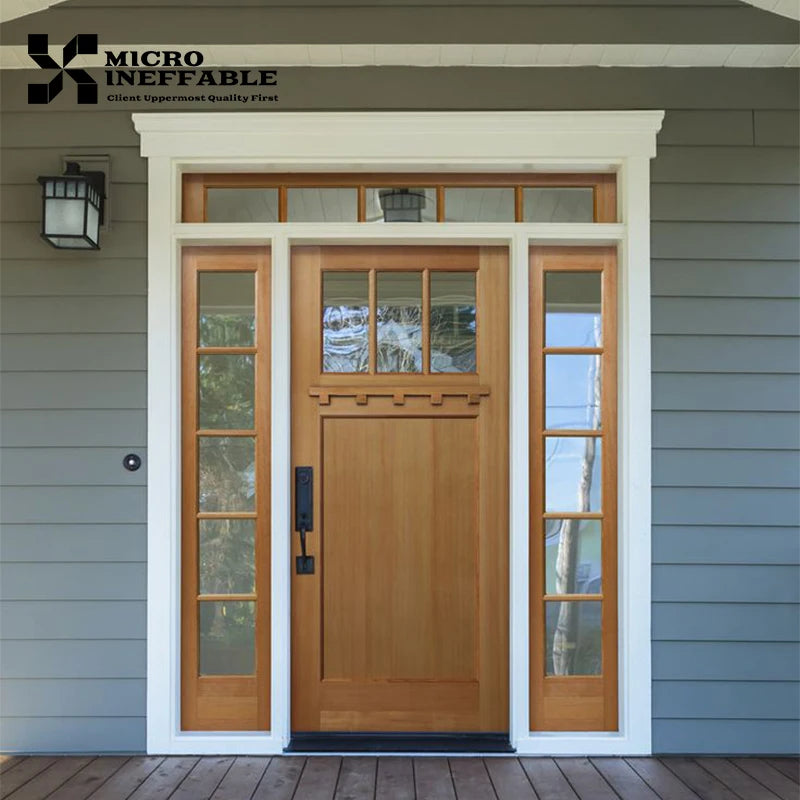 Customized Design American Red Oak Solid Wood Door For Exterior Main Entry Pivot Doors