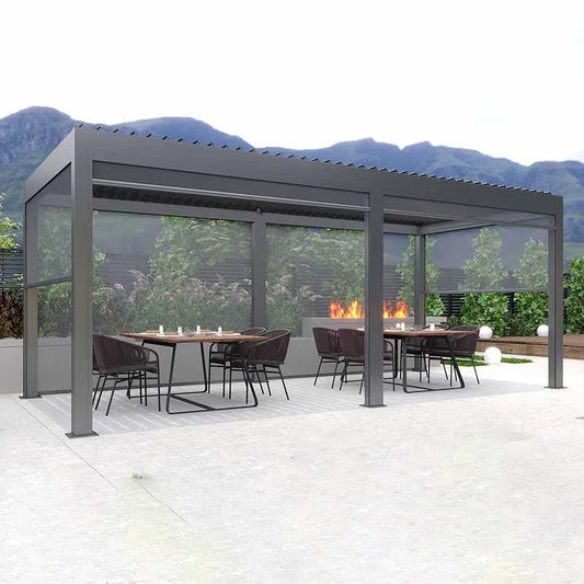 Customized aluminum alloy modern pavilion, outdoor leisure pavilion, courtyard villa, garden landscape corridor