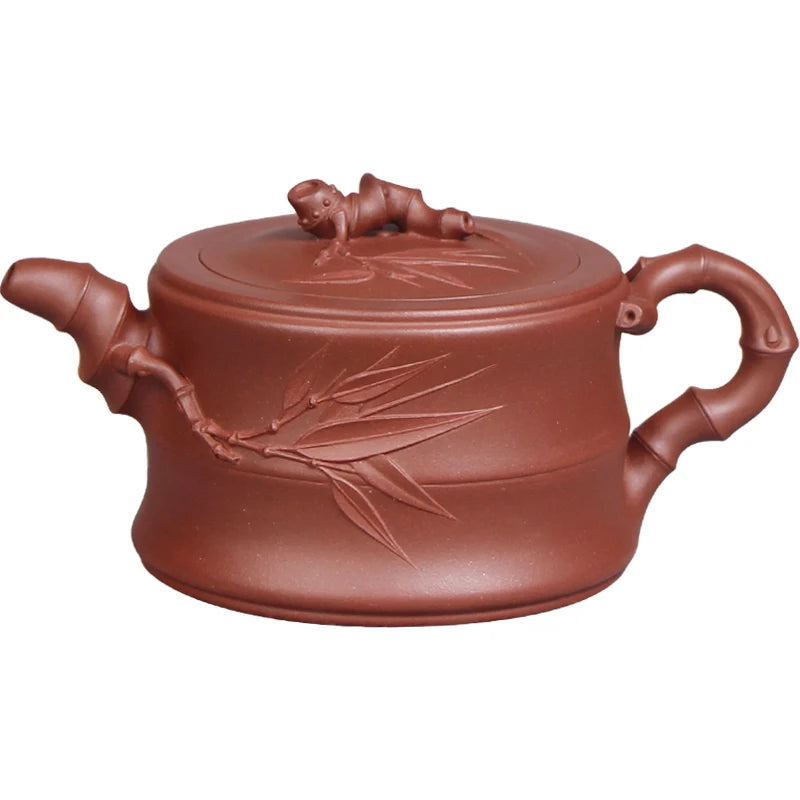 |DE chang, yixing recommended pure manual undressed ore qing bamboo pot of of bottom chamfer Song Hongwei half handmade