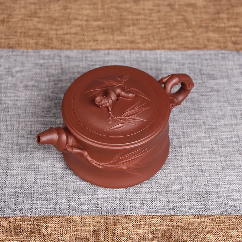 |DE chang, yixing recommended pure manual undressed ore qing bamboo pot of of bottom chamfer Song Hongwei half handmade