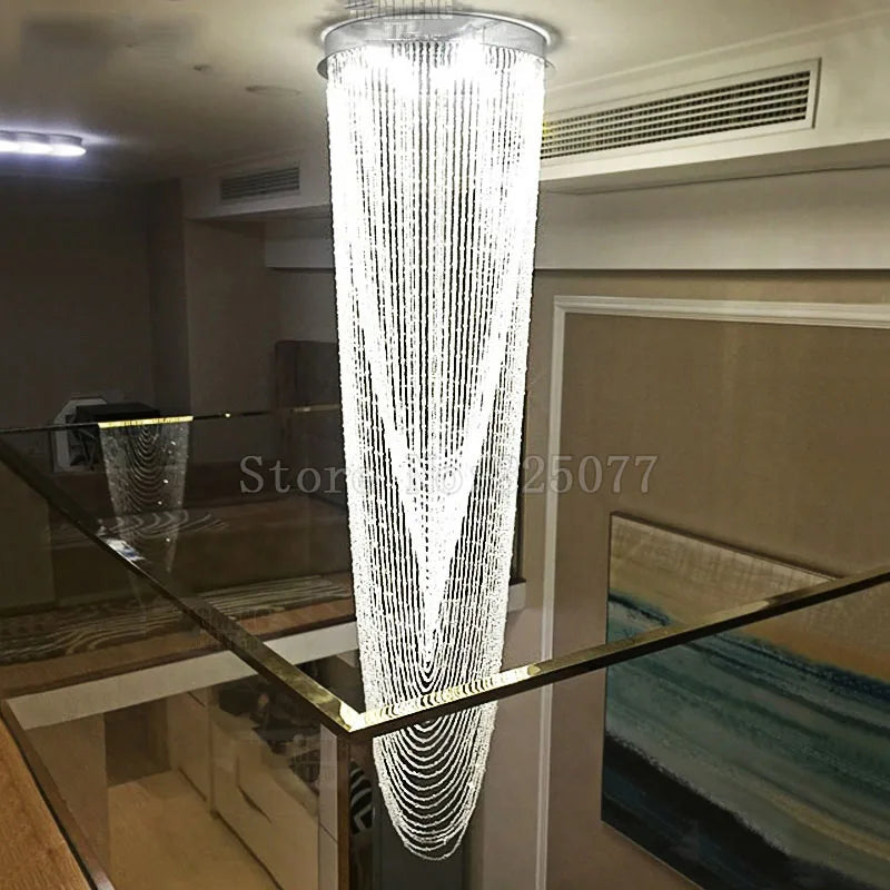 DHL Super hotel led crystal chandeliers Dia800*H2800mm villa duplex stairs hall light hotel crystal chandeliers JF1301