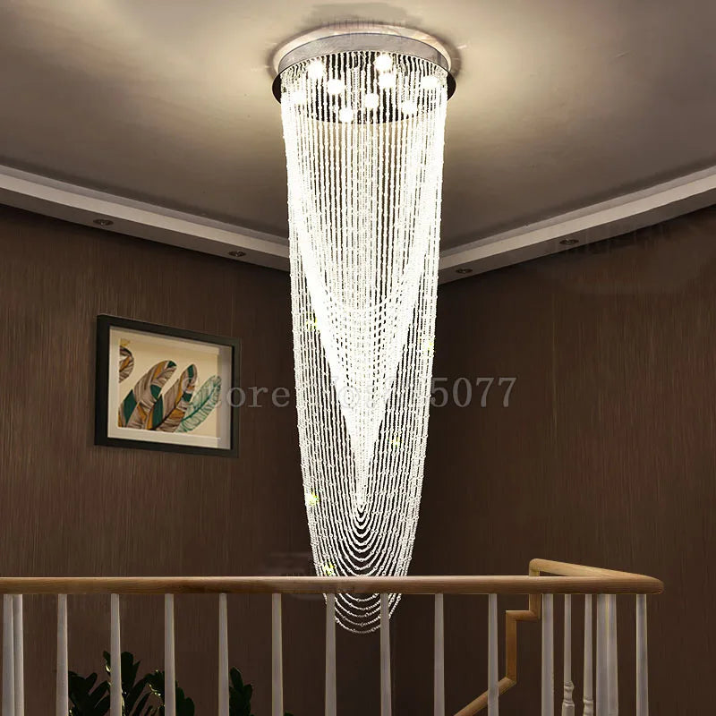 DHL Super hotel led crystal chandeliers Dia800*H2800mm villa duplex stairs hall light hotel crystal chandeliers JF1301