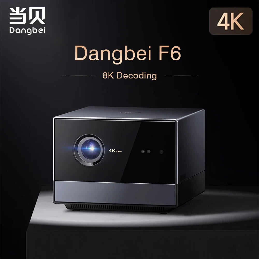 Dangbei F6 DLP 4K Projector HiSilicon Chip With 8K Decode 240HZ Full Color 4LED Light Source 1800 CVIA Lumens Home Theater 3D TV