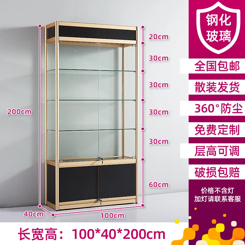 Decoration display cabinet glass liquor display cabinet sample cabinet items crafts display rack living room vertical product ca