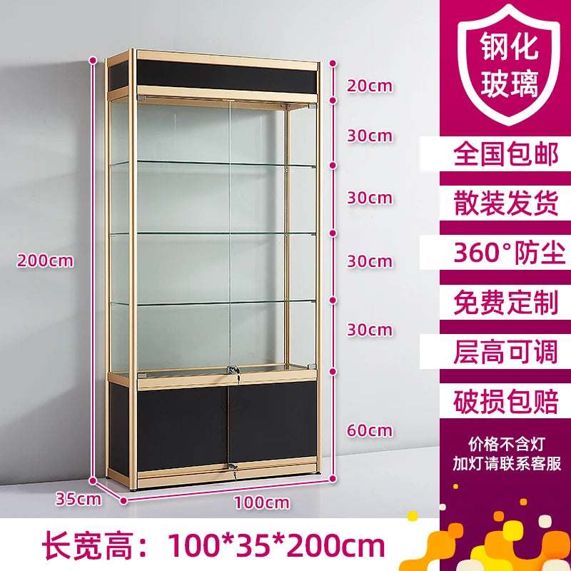 Decoration display cabinet glass liquor display cabinet sample cabinet items crafts display rack living room vertical product ca