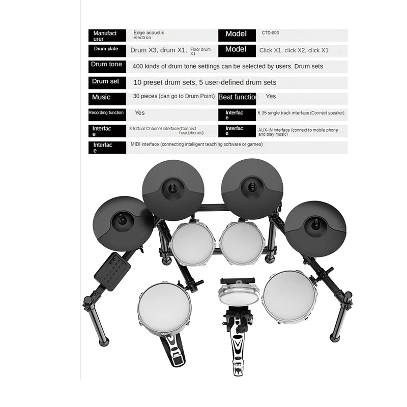 Electronic musical instruments Digital Electronic Drum Set Professional For Adults Battery Electronic Drums Musical Instrument Estrumentos Musicais Drum Module