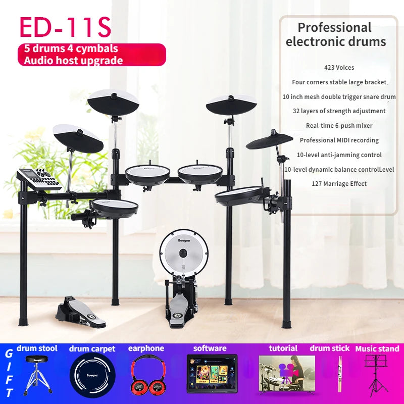 Electronic musical instruments Digital Midi Electronic Drums Musical Instrument Electronic Drum Set Professional Adults Elektronische Trommel Drums Instrument