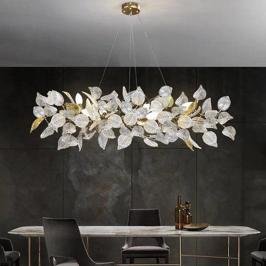 Dining room chandelier modern light luxury living room crystal villa all copper art creative dining table dining room lamps