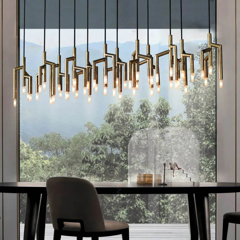 Dining room chandelier post-modern luxury model room light villa stairs bar decoration branch living room lamps