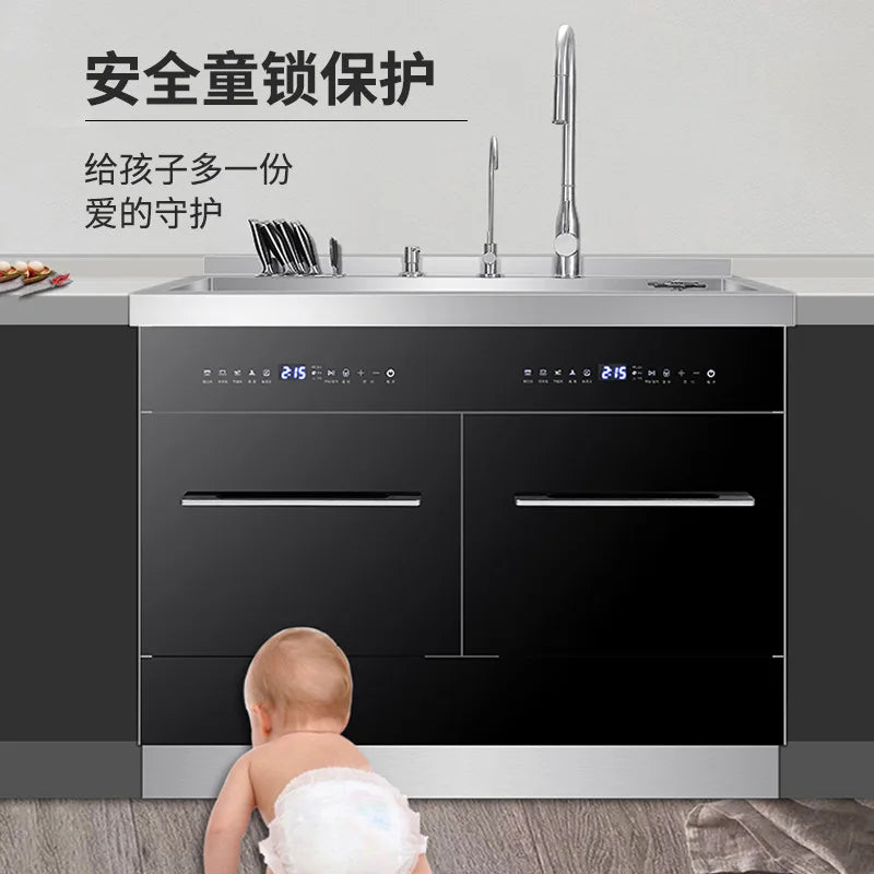 Dishwasher Integrated Sink Dishwasher Installation Free Set Embedded Fully Automatic Ultrasonic Dishwasher for Home Use