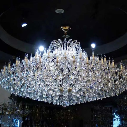 Duplex Crystal Chandelier Living Room Large Chandelier Villa European Hall Long Hanging Lighting Hotel Stair Light Fixture